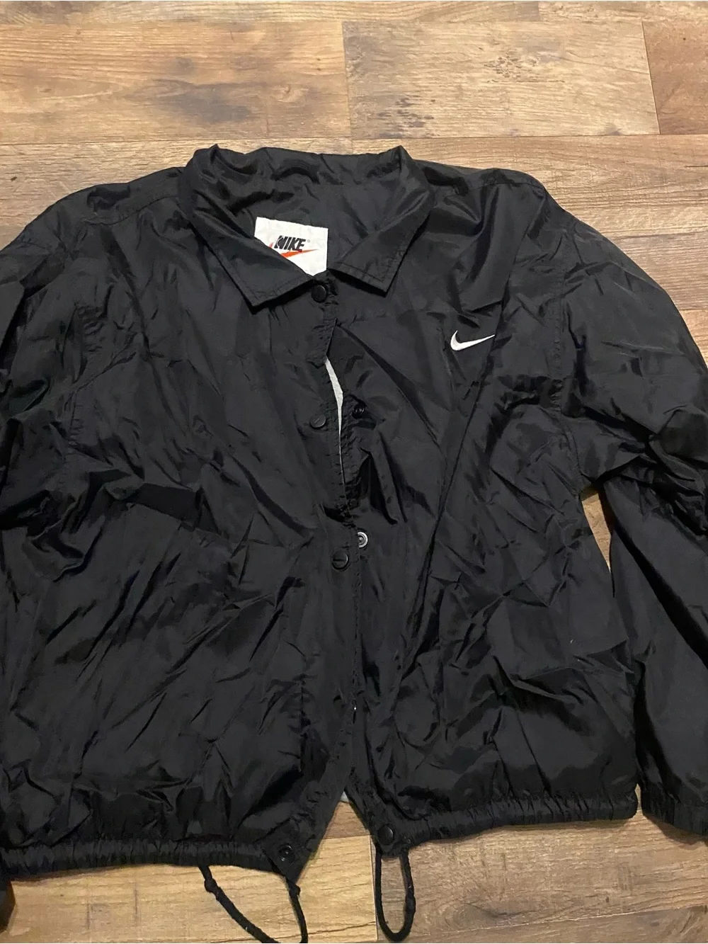 Vintage Nike Black Kids' Swoosh Raincoat Jacket